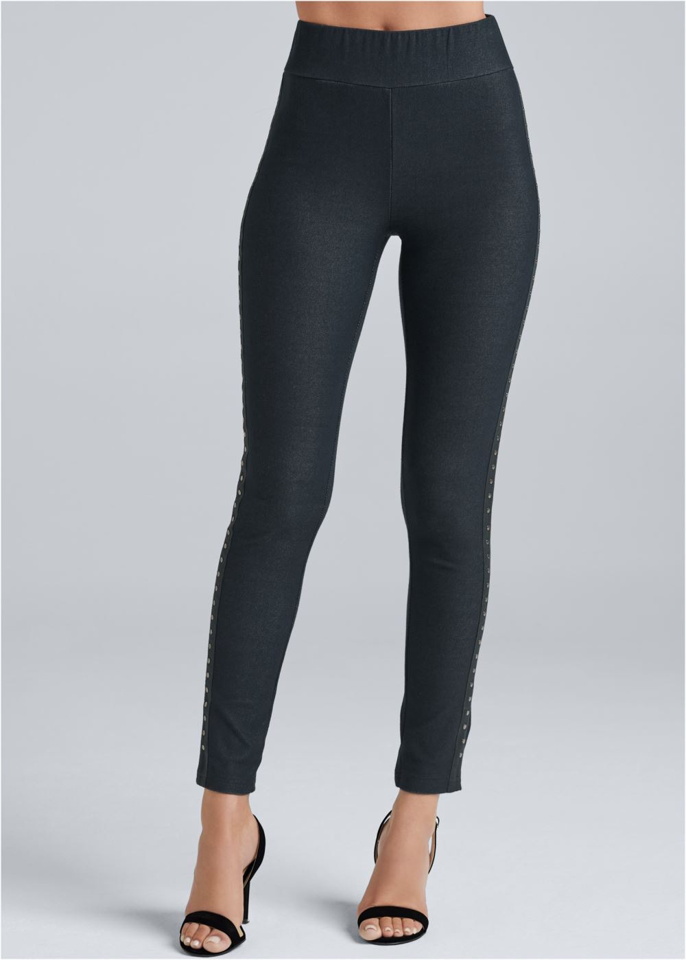 Venus Embellished Leggings in Black
