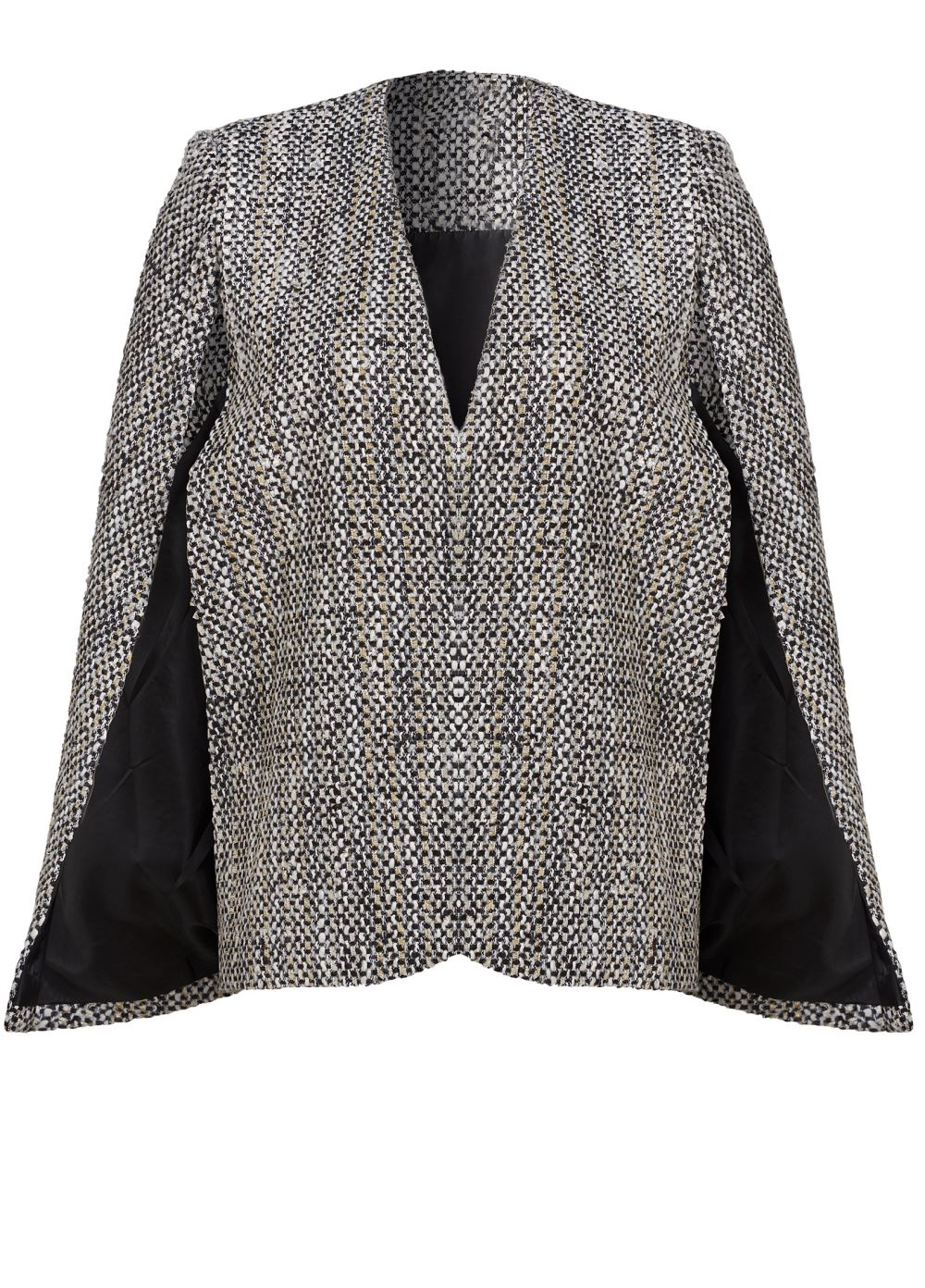 Venus Tweed Cape With Lurex in Black Multi