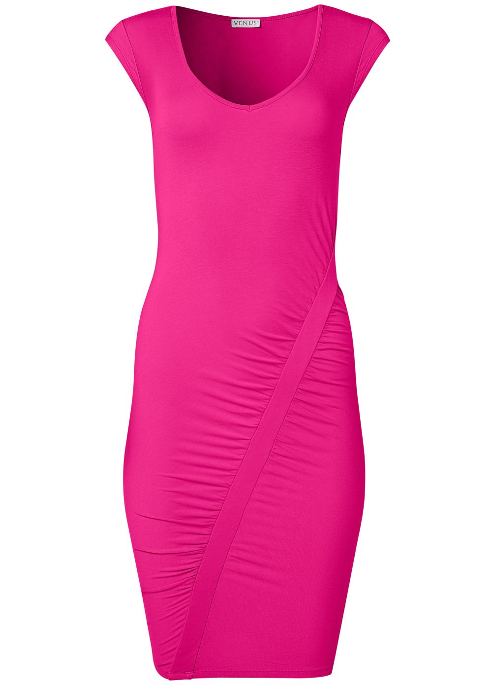 Venus Scoop Neck Casual Dress - Pink