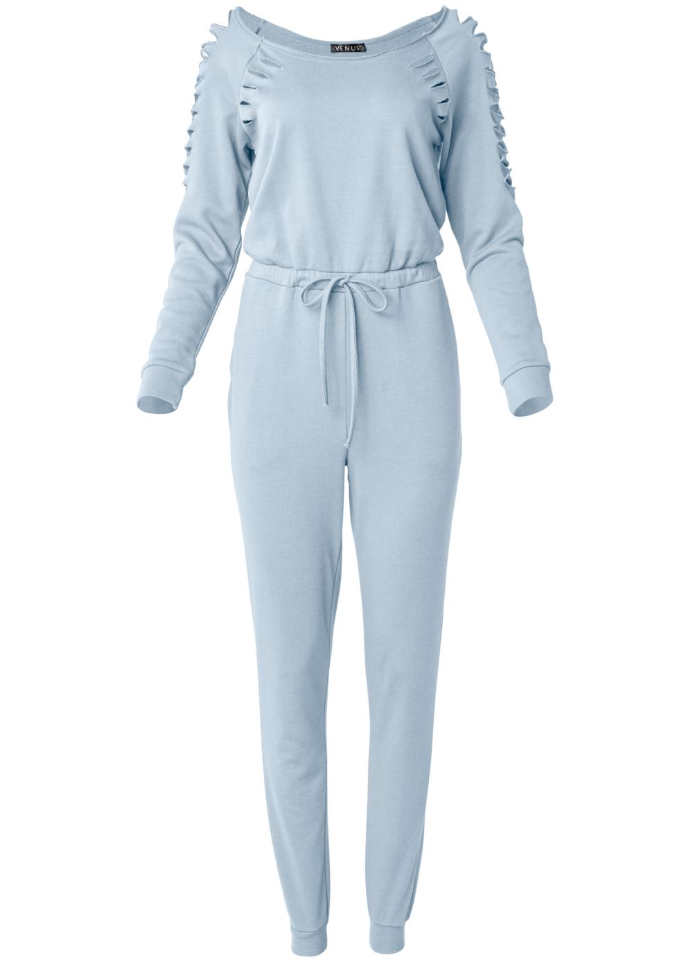 Venus Slash Sleeve Jumpsuit in Light Blue