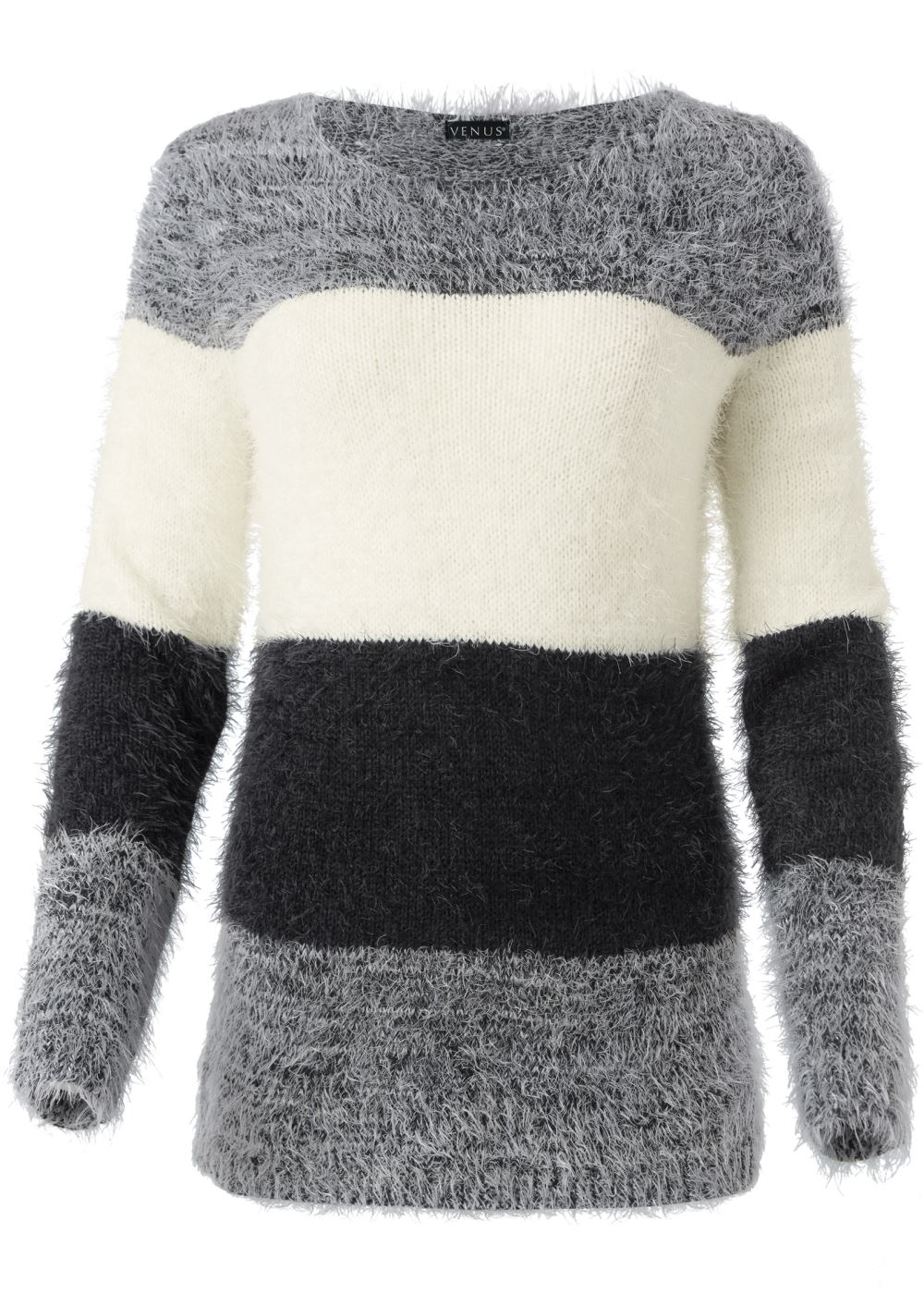Venus VENUS | Striped Cozy Sweater in Black Multi