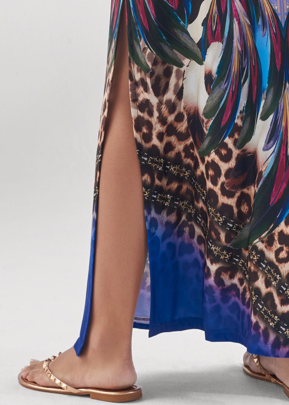 Venus Jungle Party Halter Dress - Purple Multi