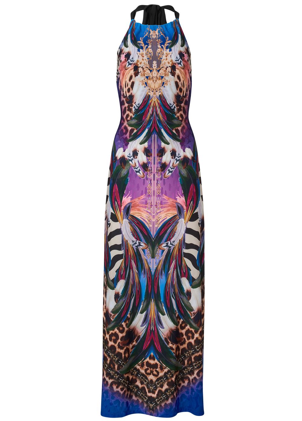 Venus Jungle Party Halter Dress - Purple Multi