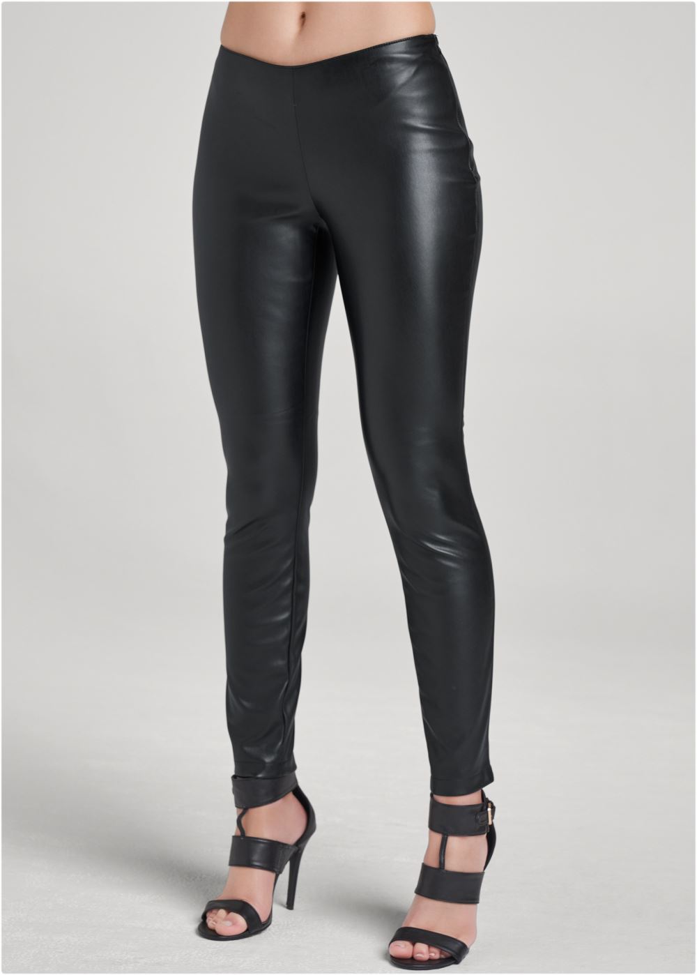 Venus Faux-Leather Leggings in Black