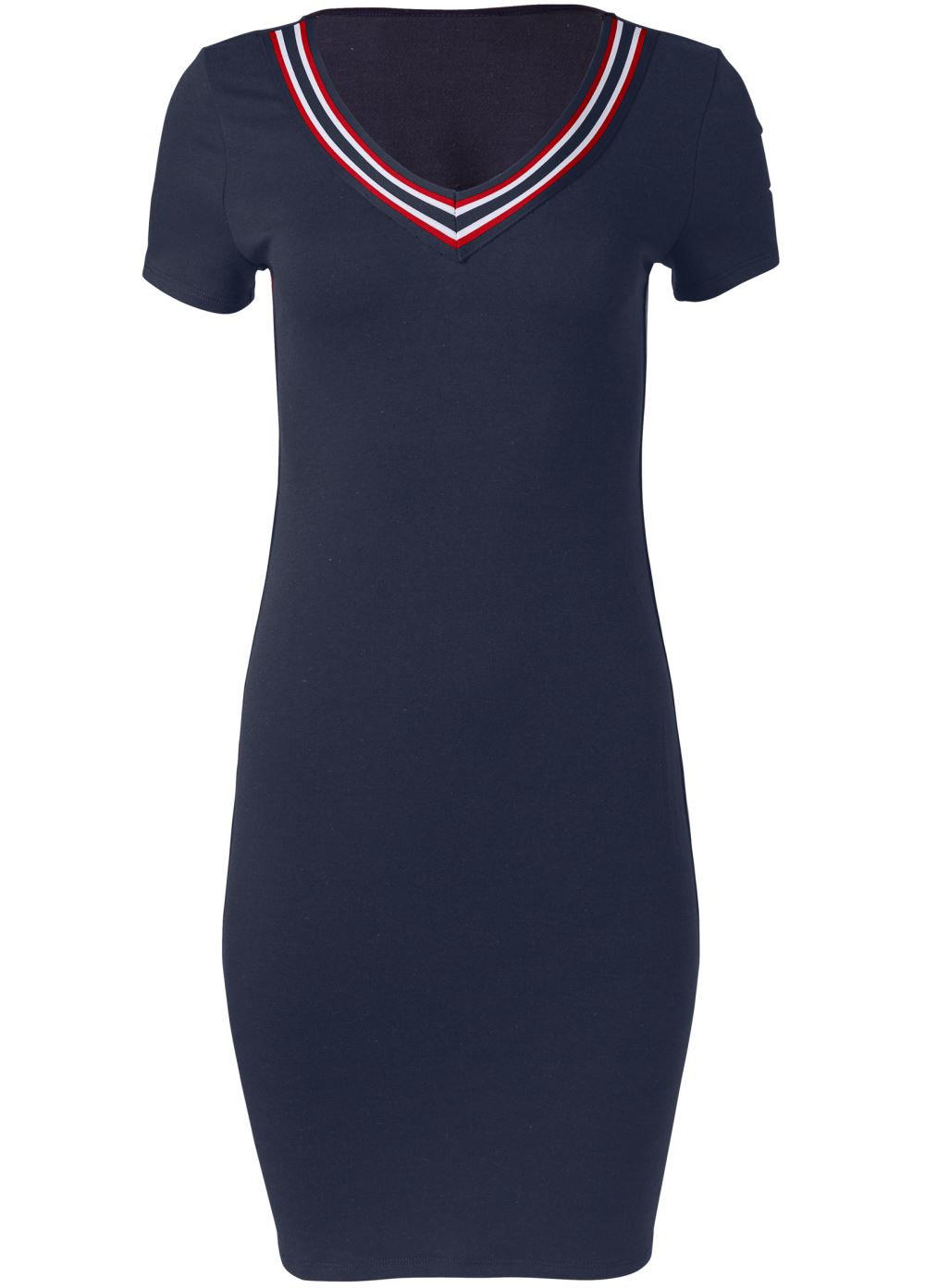 Venus Striped Trim Lounge Dress - Navy