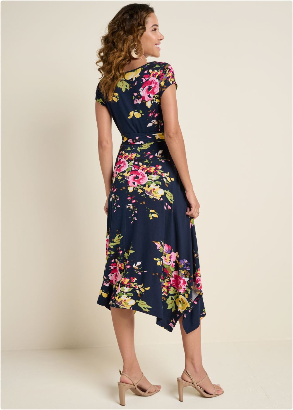 Venus Floral Printed Dress - Navy Multi