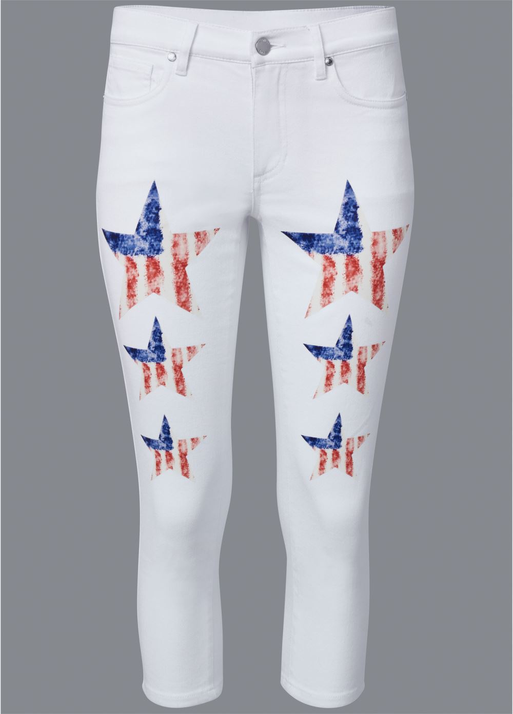 Venus Star Spangled Capris in White Multi
