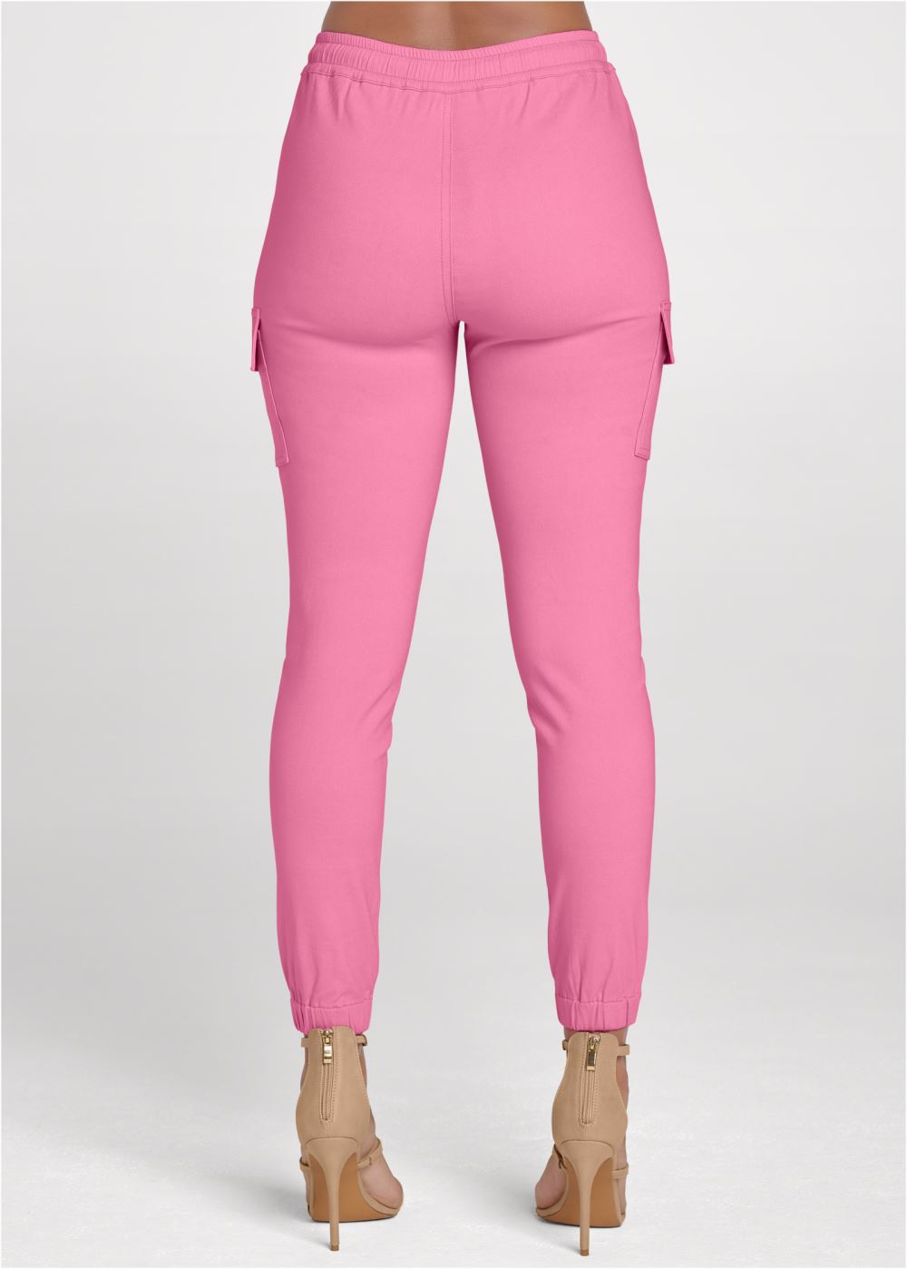 Venus Casual Pull-On Cargo Pants in Pink