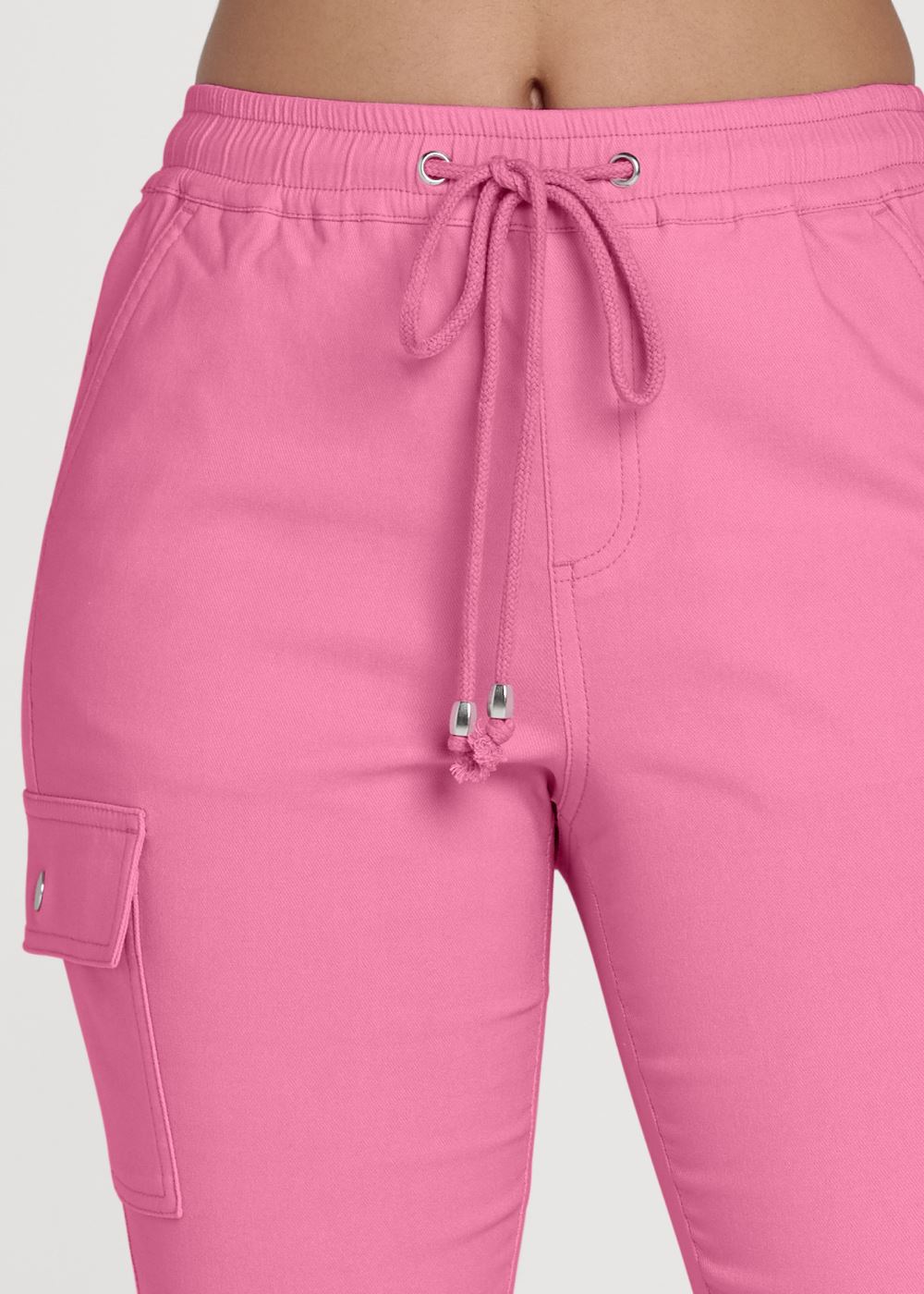Venus Casual Pull-On Cargo Pants in Pink