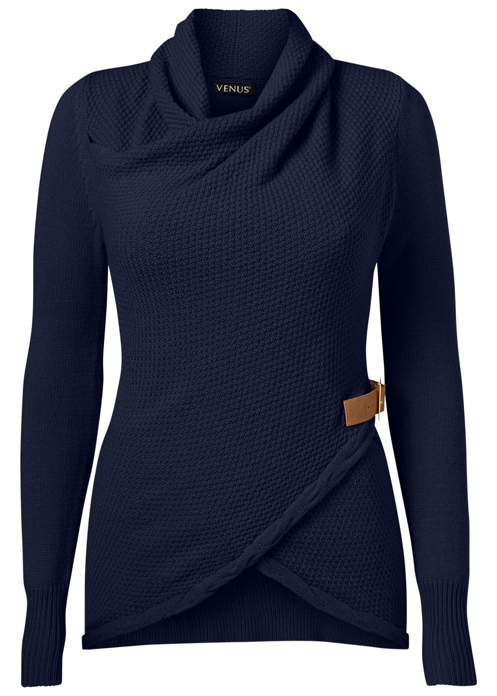 Venus VENUS | Side Buckle Detail Sweater in Navy