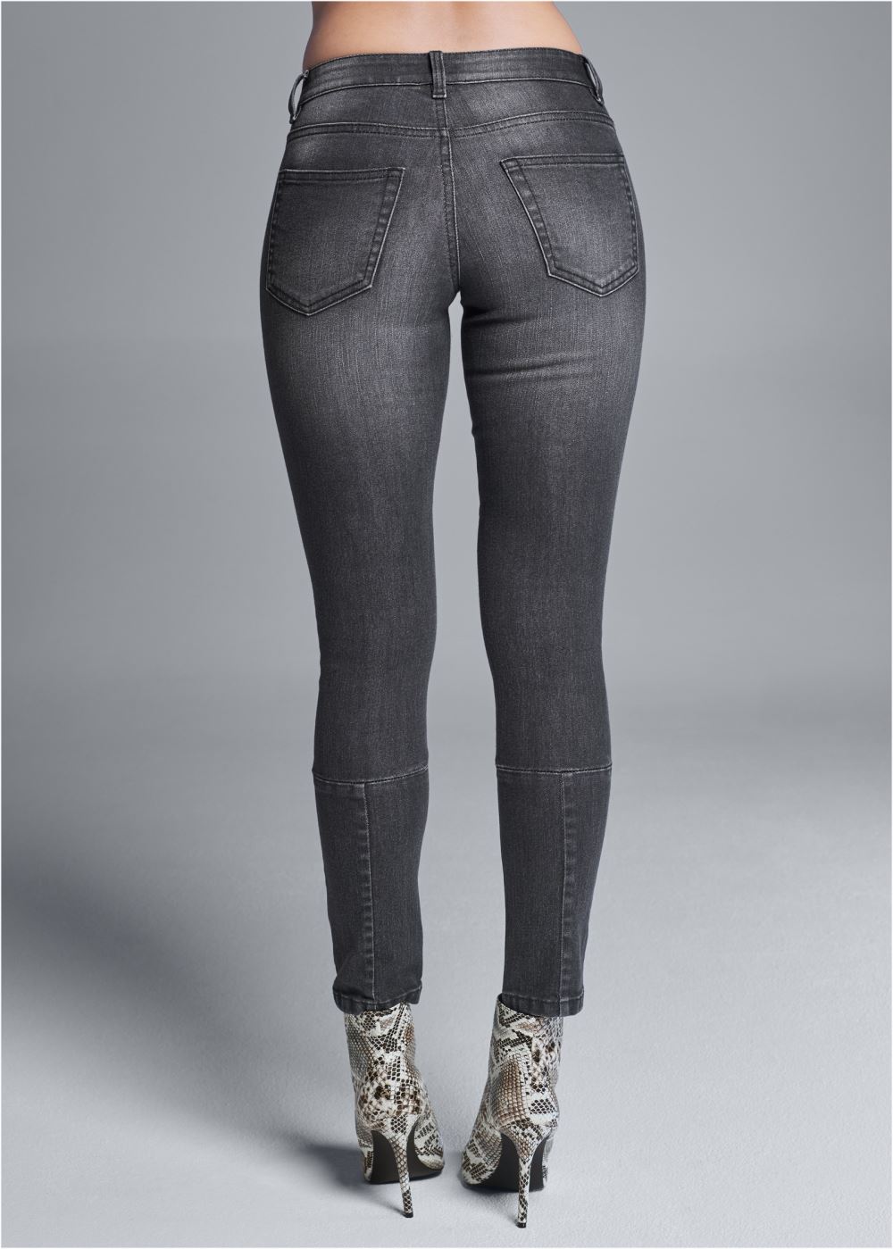 Venus Stud Detail Skinny Jeans in Washed Denim
