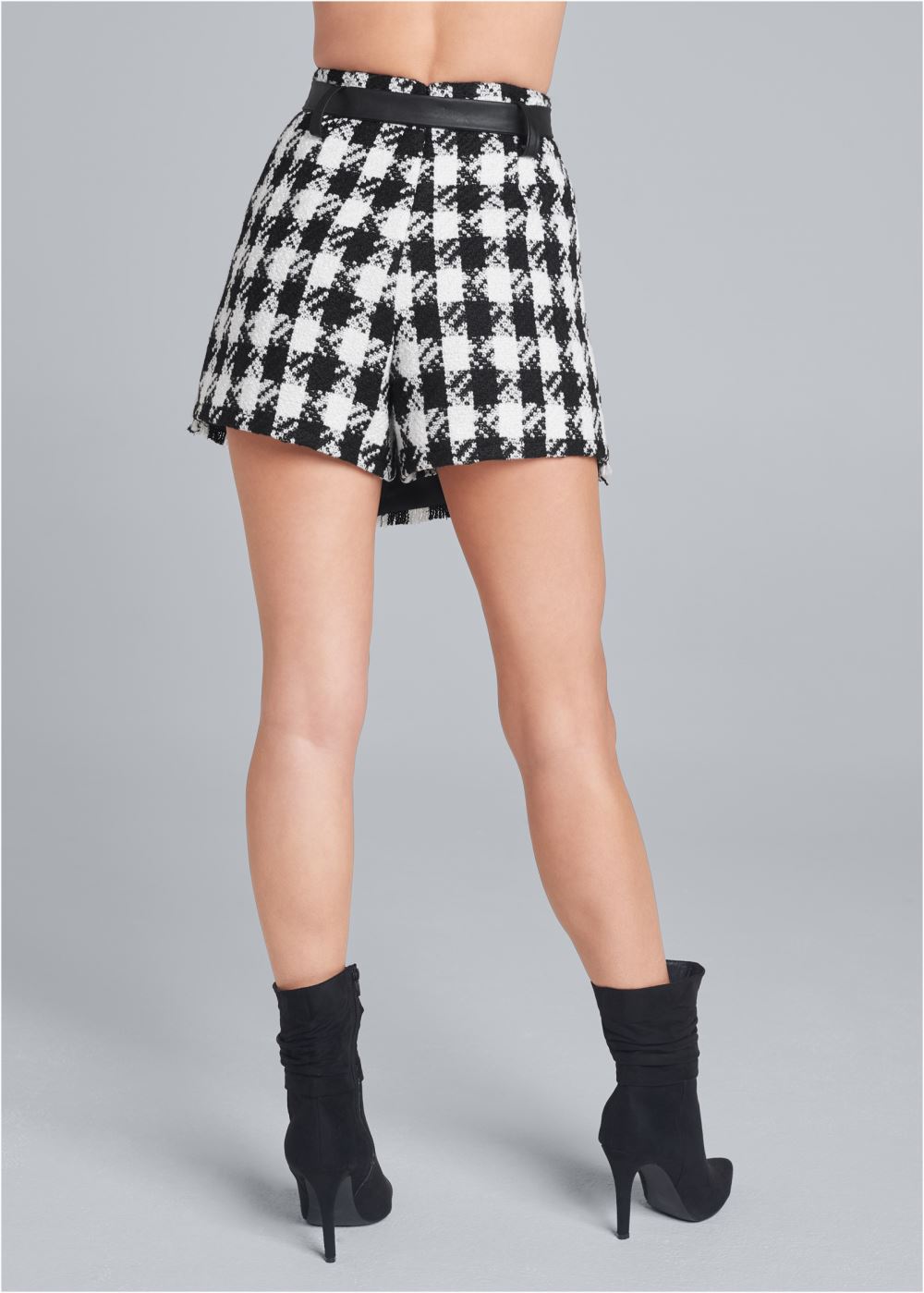 Venus Black & White TWEED SKORT WITH BELT