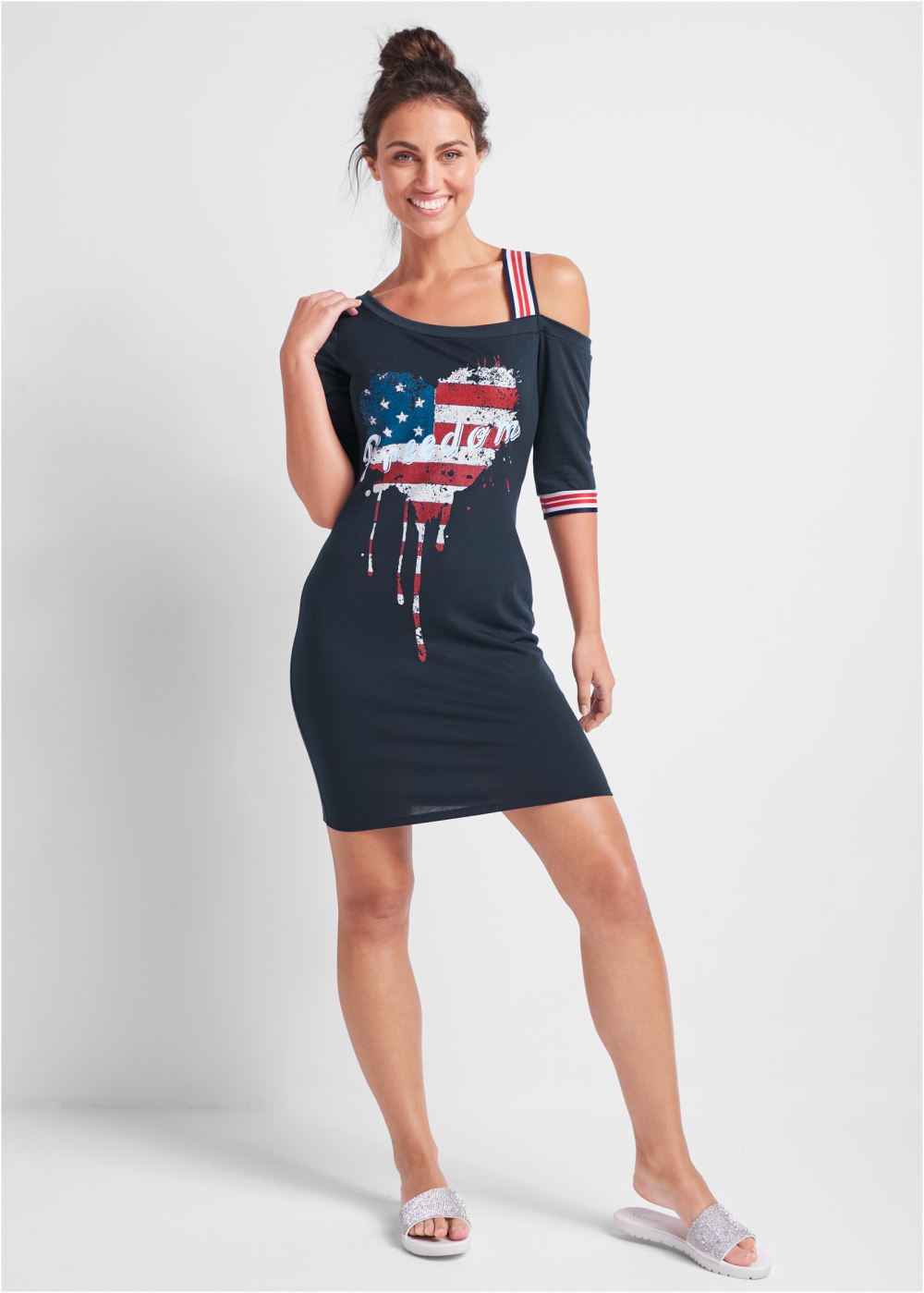 Venus Graphic Lounge Dress in Blue Multi
