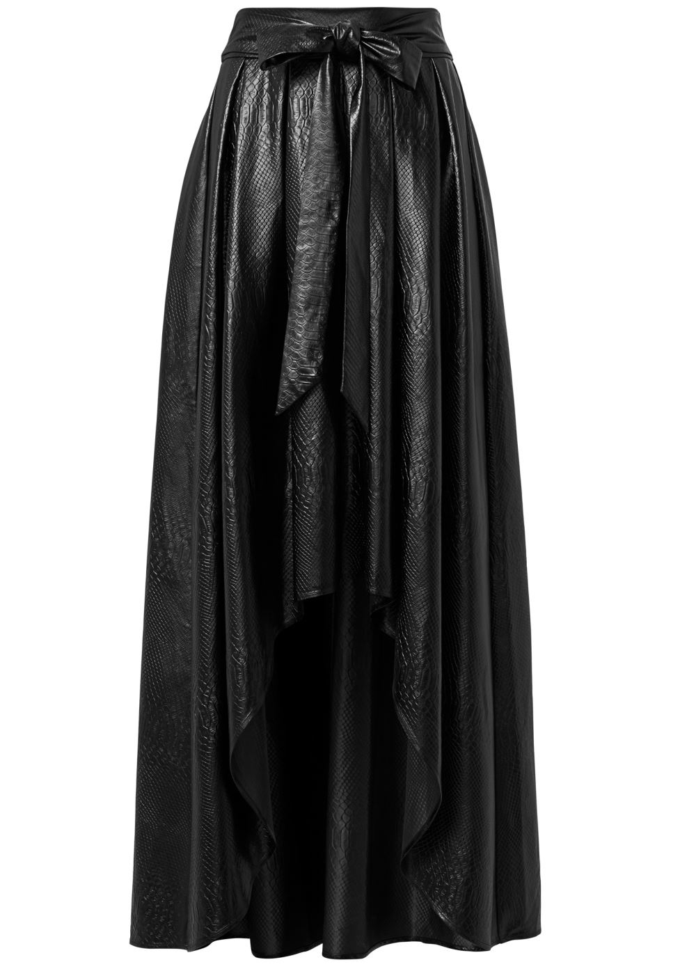 Venus Faux Leather Ballroom Skirt - Black