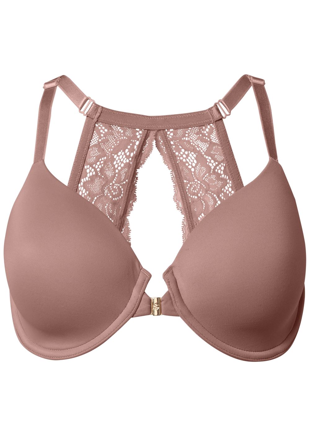 Venus Pearl By Venus? Front Close Lace Back Bra, Any 2/$75 in Evening Mauve