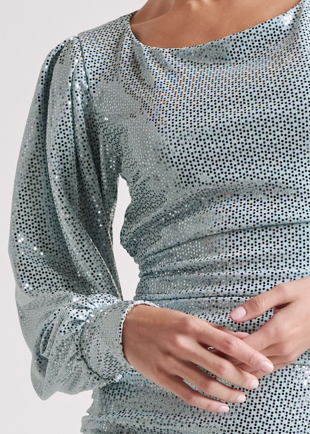 Venus Plus Size Open-Back Shimmer Dress