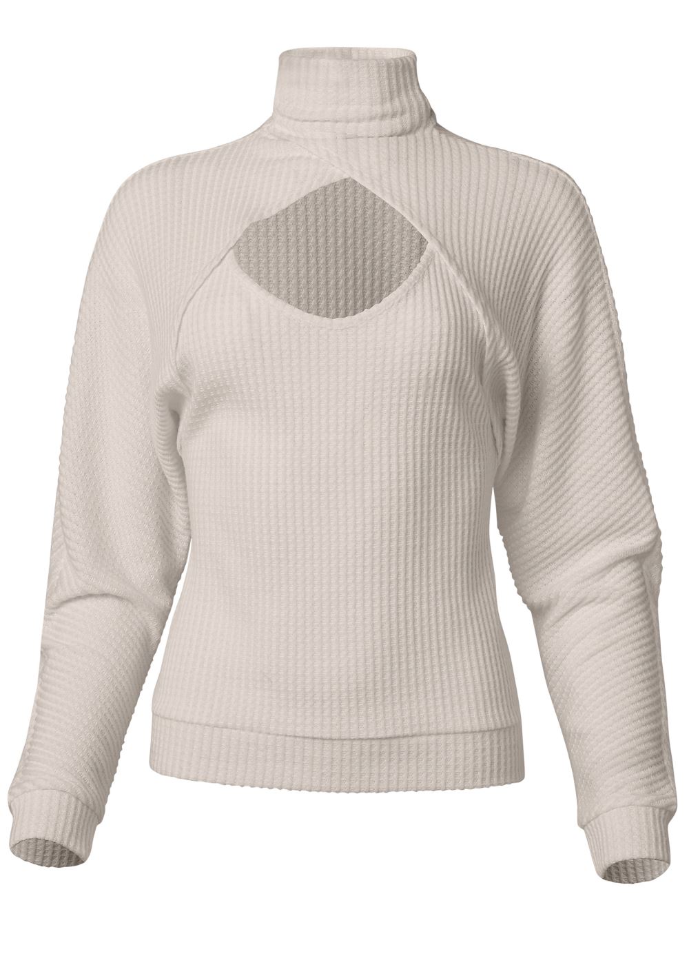 Venus Plus Size Wrap Turtleneck Keyhole Top