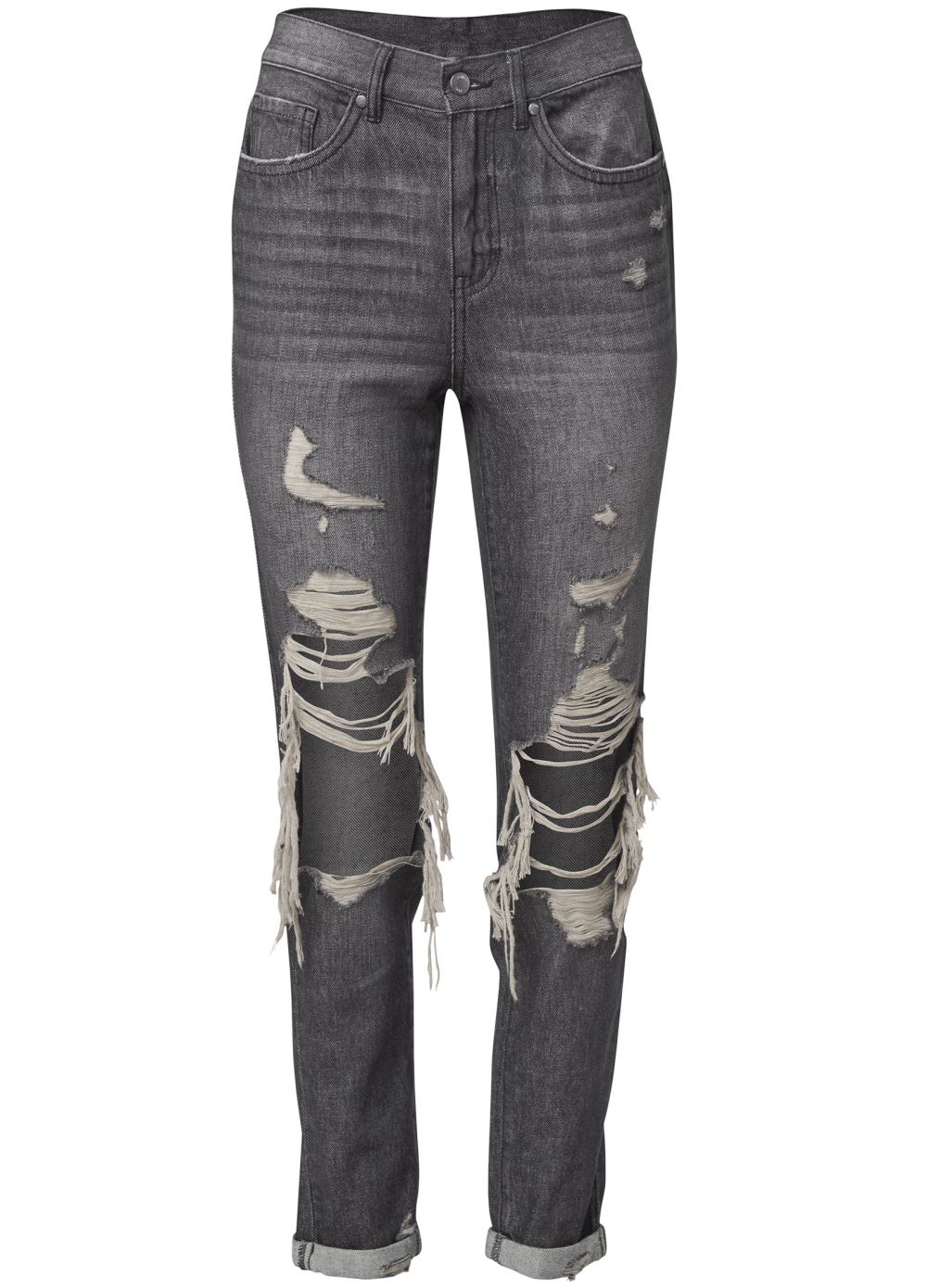 Venus Plus Size New Vintage Boyfriend Jeans in Black Denim