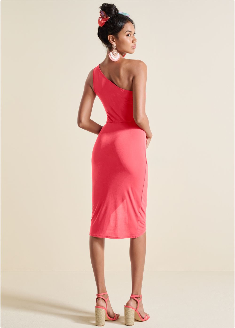 Venus Plus Size One-Shoulder Cutout Dress