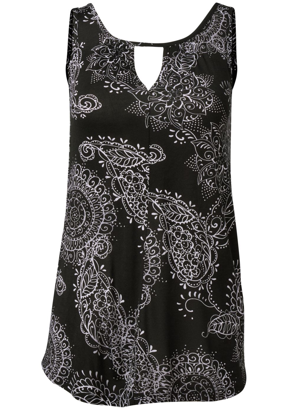 Venus Plus Size Printed Keyhole Top