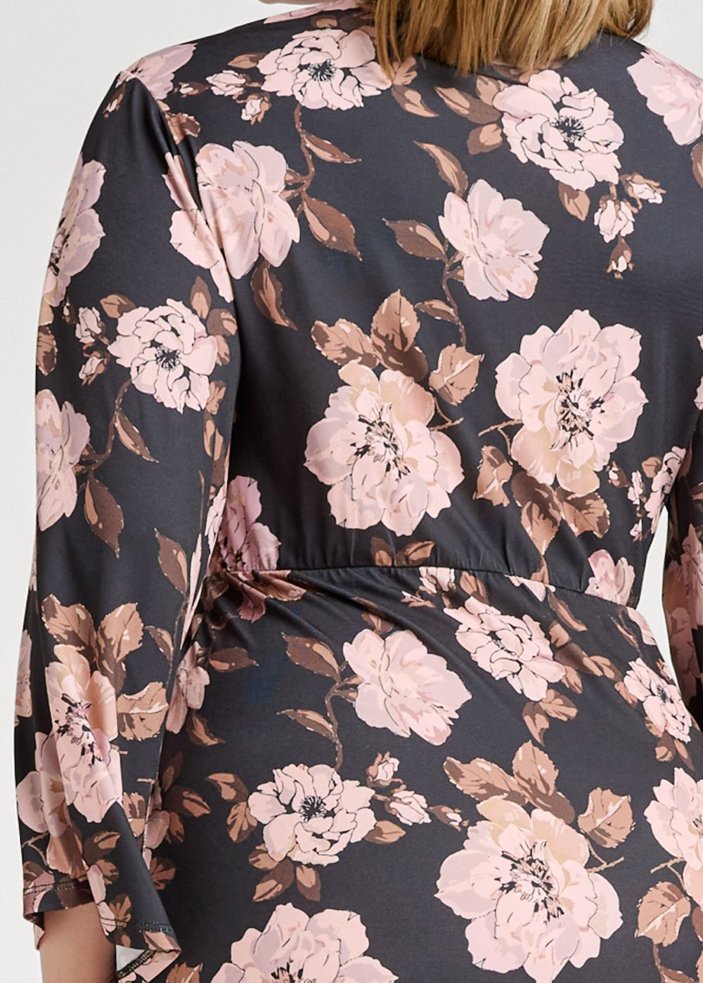 Venus Plus Size Fall Floral Print Kimono Dress