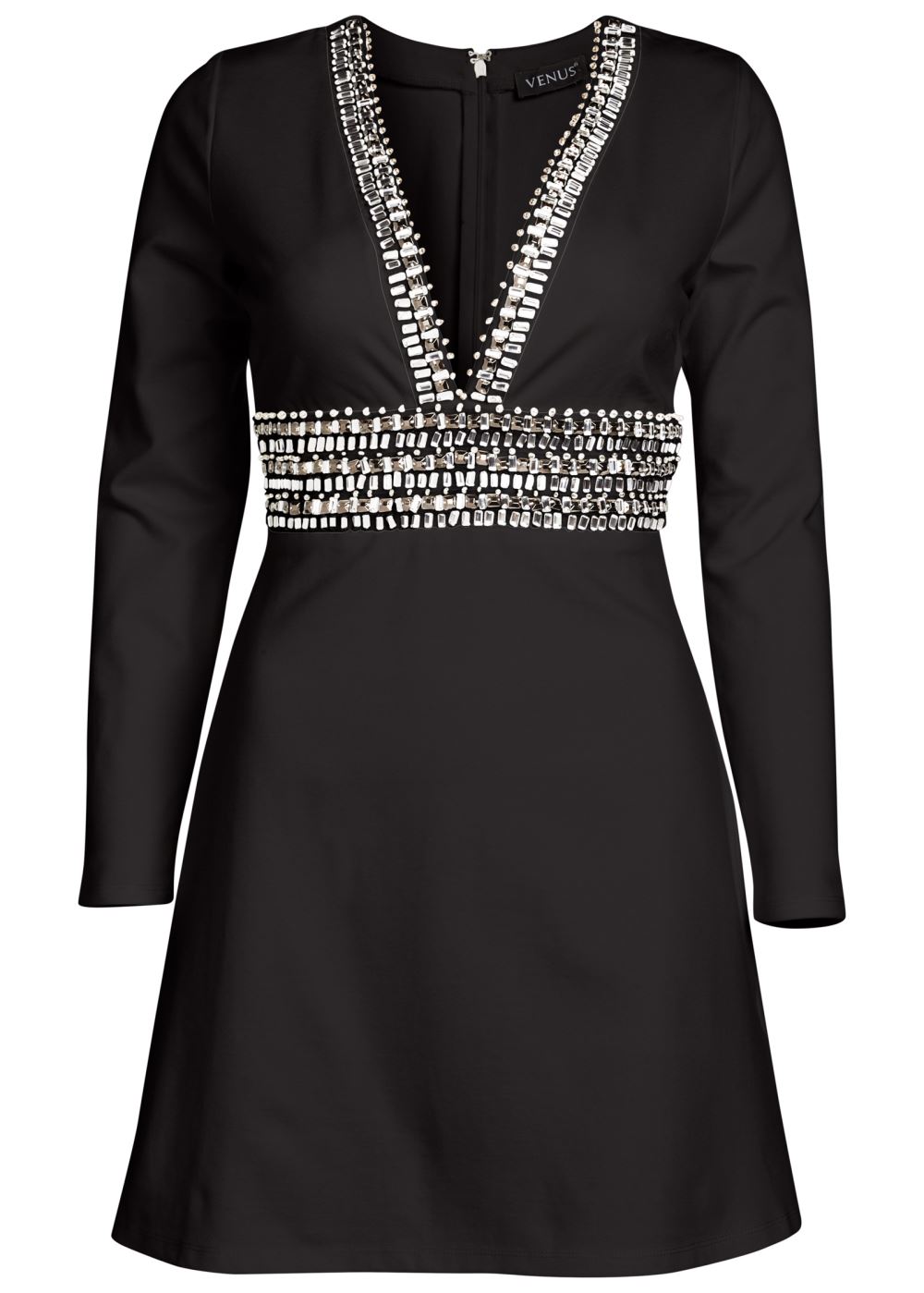 Venus Plus Size Plunging Embellished Dress