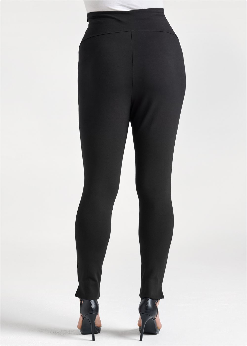 Venus Plus Size High-Rise Ponte Pants in Black