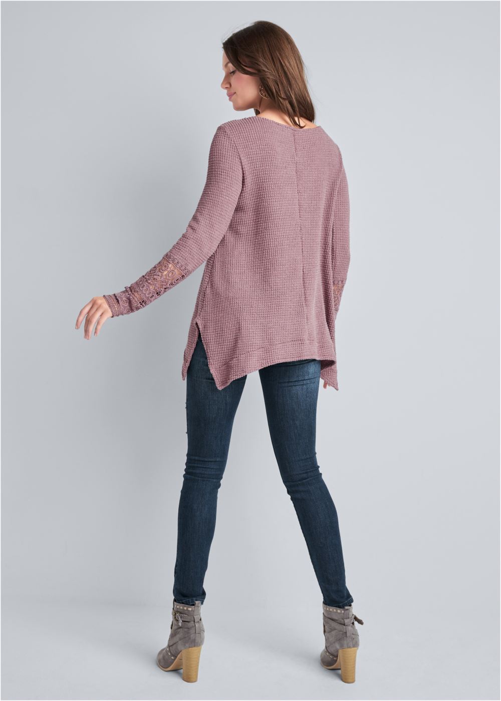 Venus Plus Size Casual Waffle Knit Top