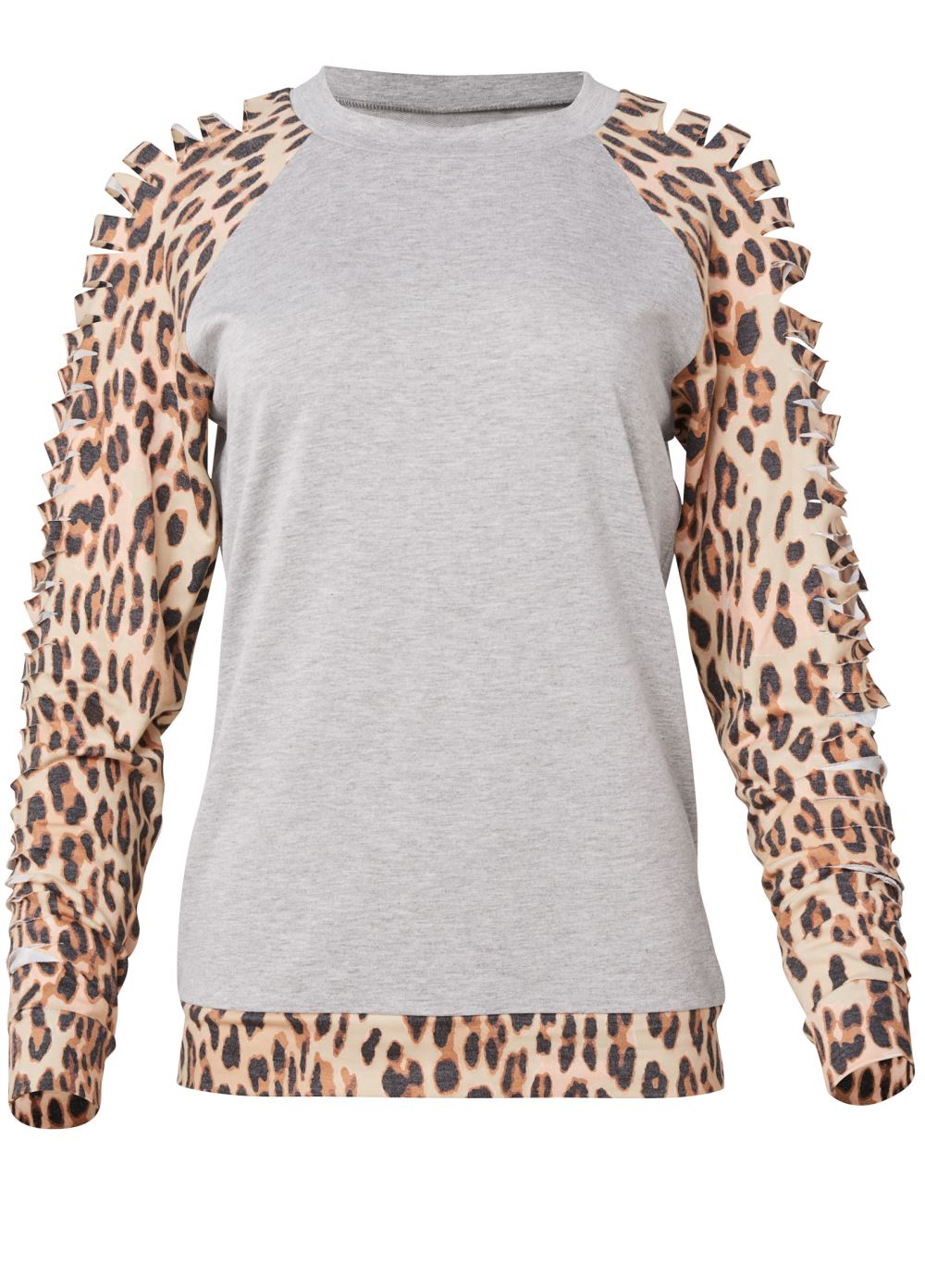 Venus Plus Size Cheetah Print Slash Sweatshirt