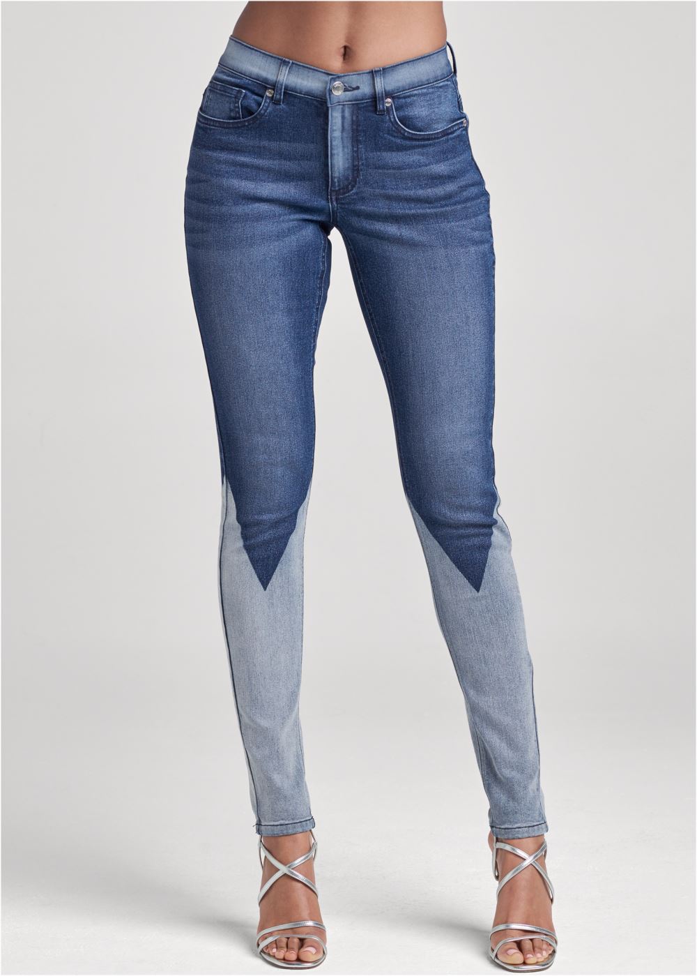 Venus Denim Blue LASER PRINT SKINNY JEANS
