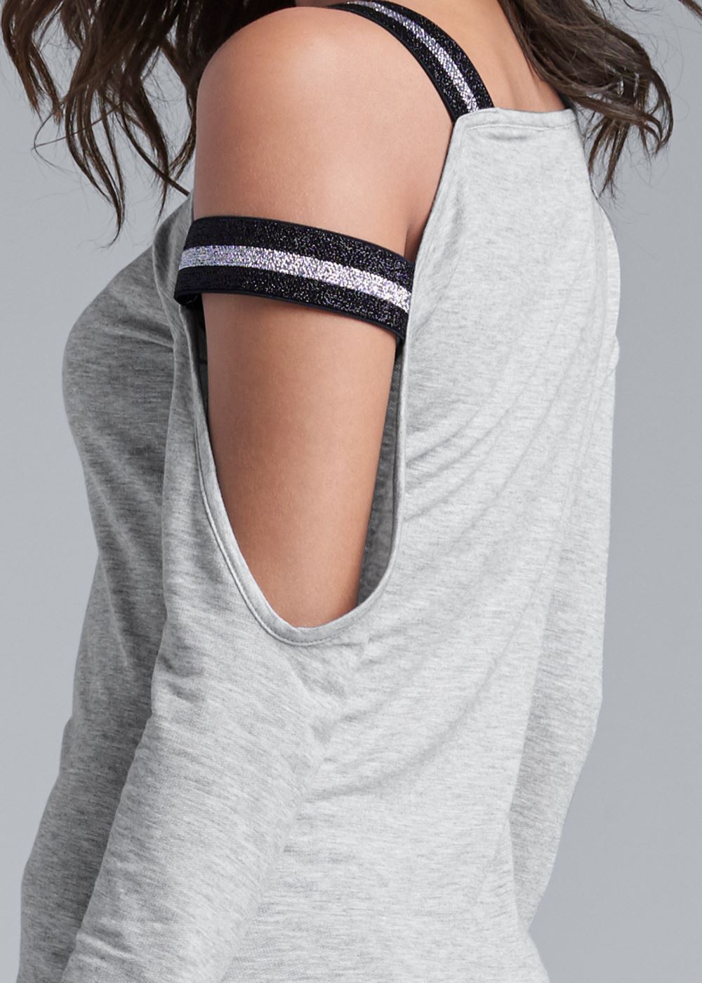Venus Plus Size Strap Detail Lounge Top