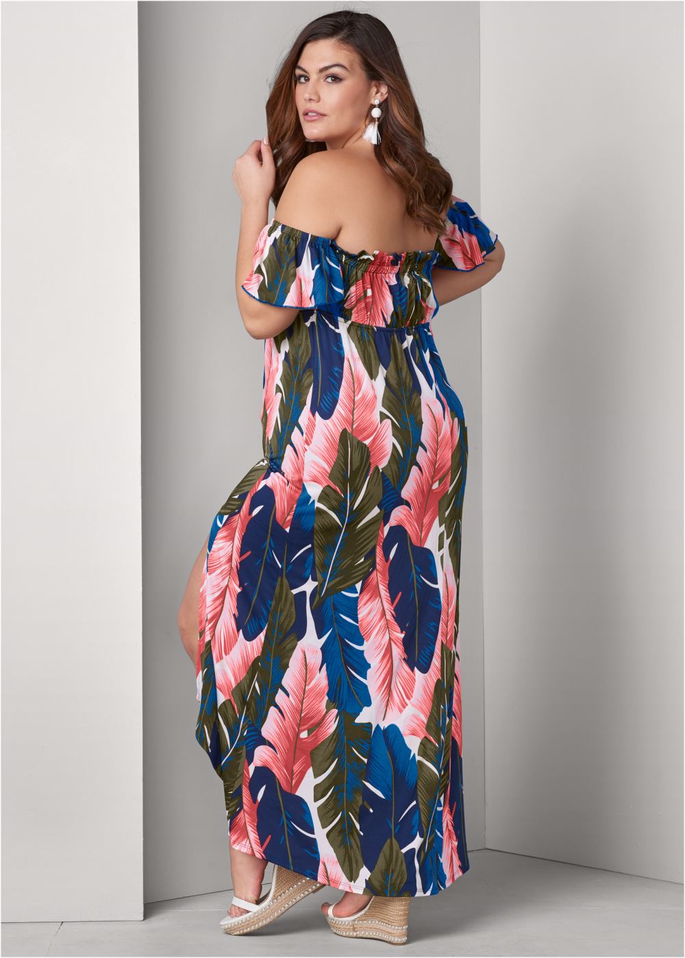 Venus Plus Size Off-The-Shoulder Maxi Dress