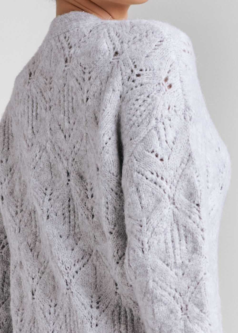 Venus Heather Grey COZY OPEN KNIT DUSTER