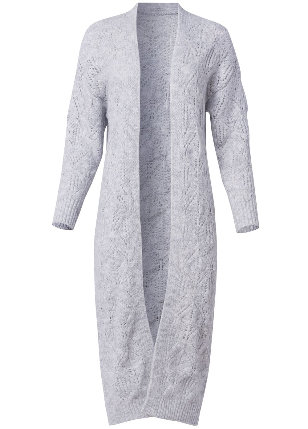Venus Heather Grey COZY OPEN KNIT DUSTER
