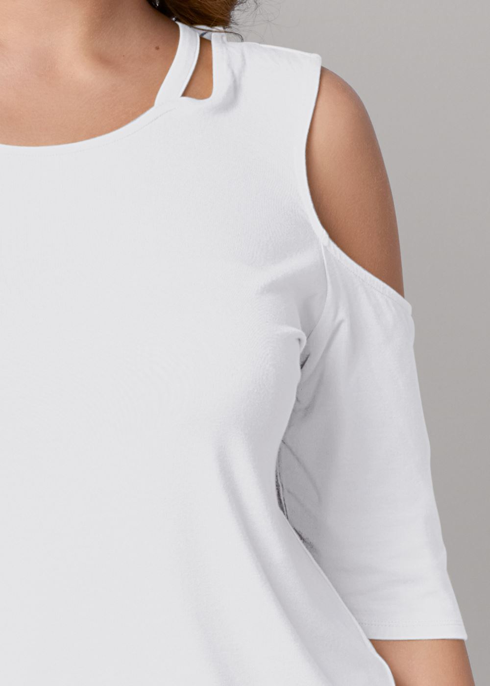 Venus White Strappy Cold-Shoulder Top