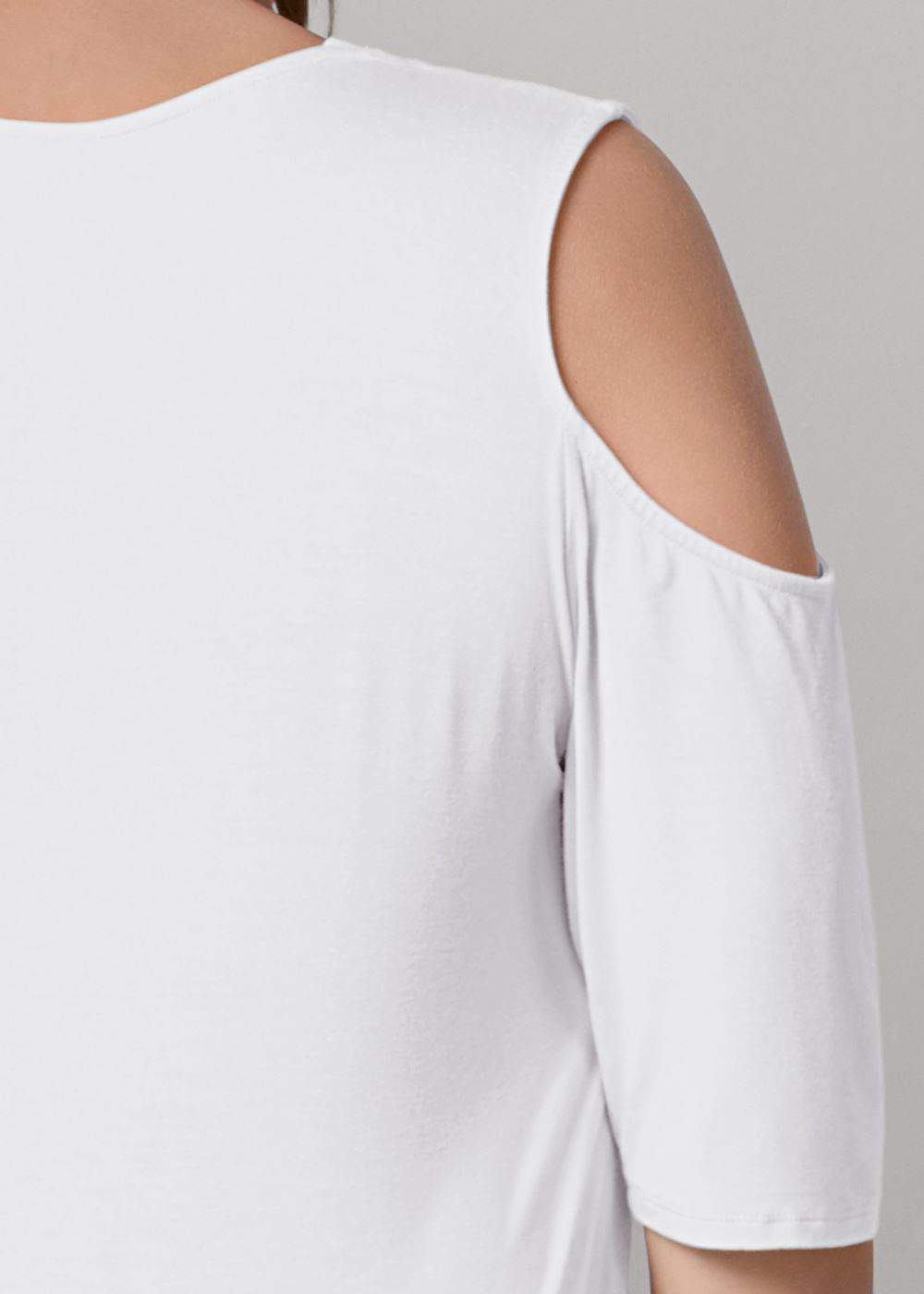 Venus White Strappy Cold-Shoulder Top