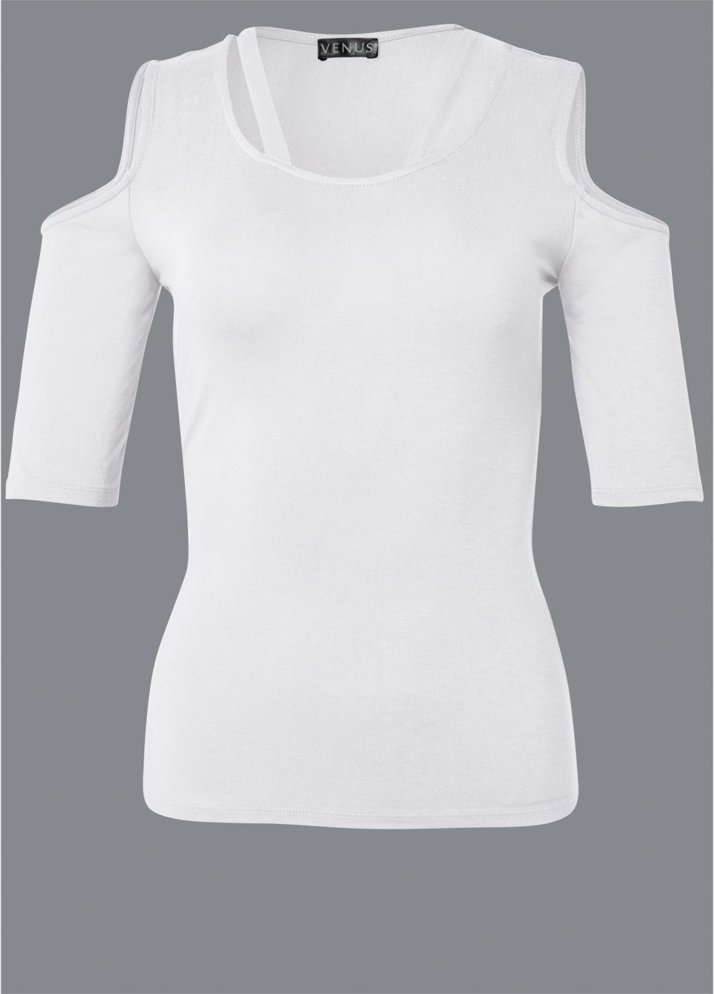 Venus White Strappy Cold-Shoulder Top