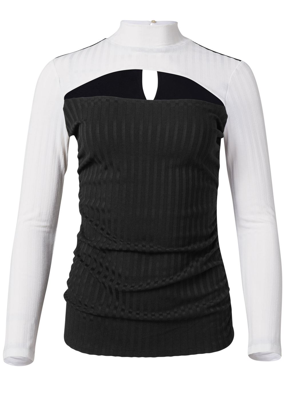 Venus Plus Size Color Block Mock Neck Top