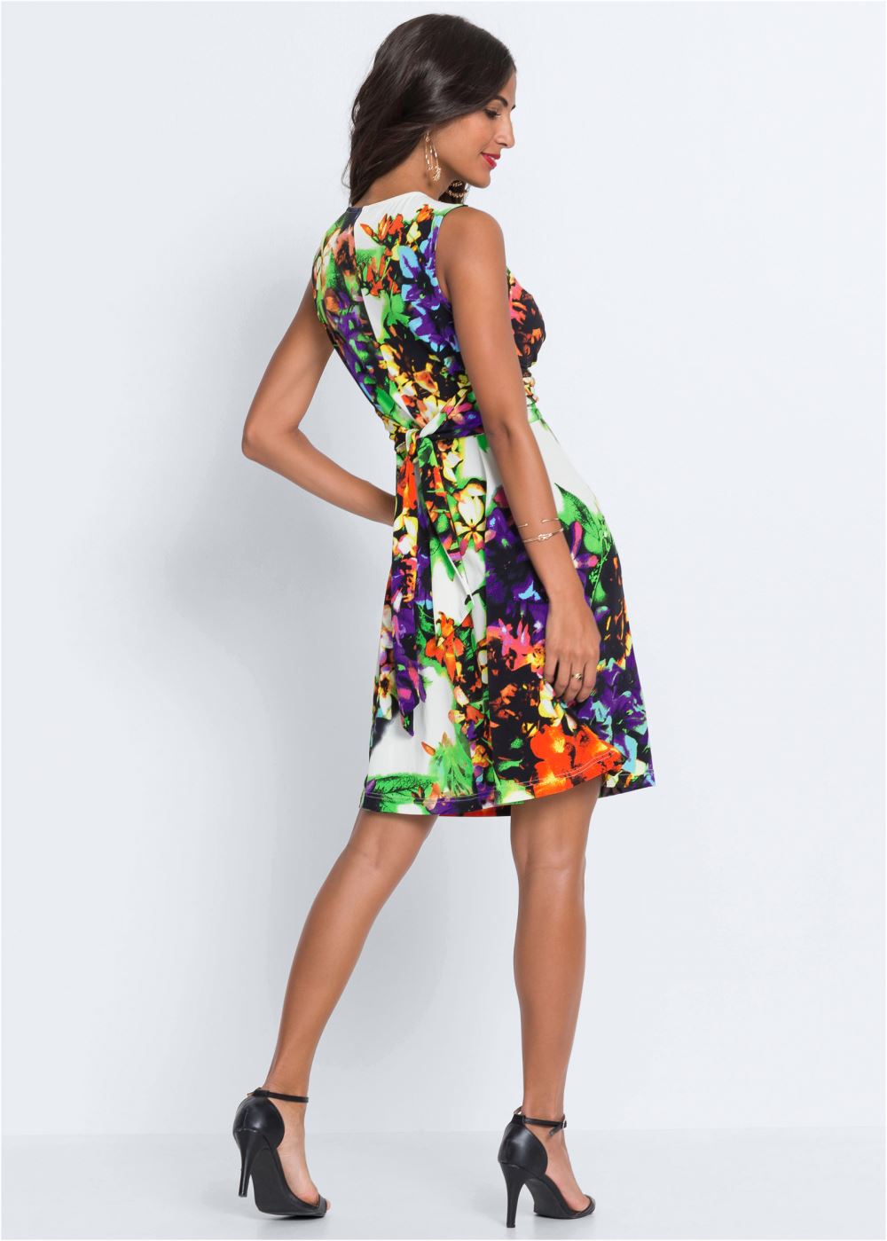Venus Plus Size Floral Print Tie-Back Dress