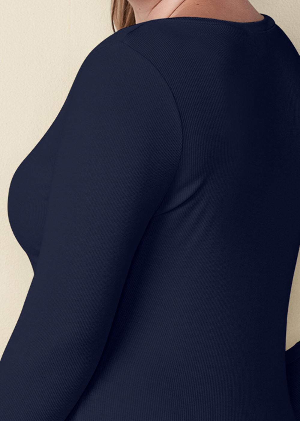 Venus Plus Size Ribbed V-Neck Top
