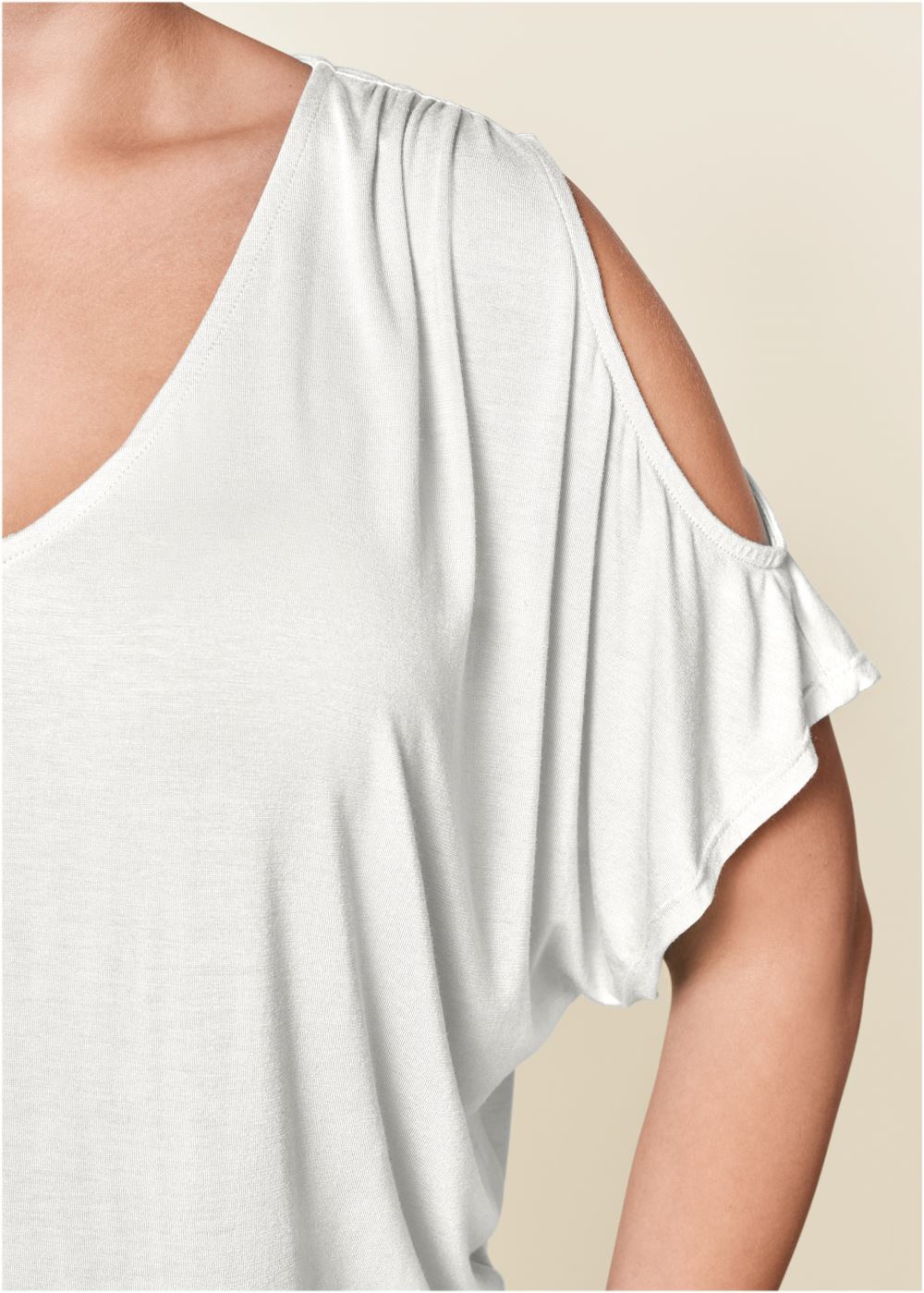 Venus Plus Size Cold-Shoulder V-Neck Top