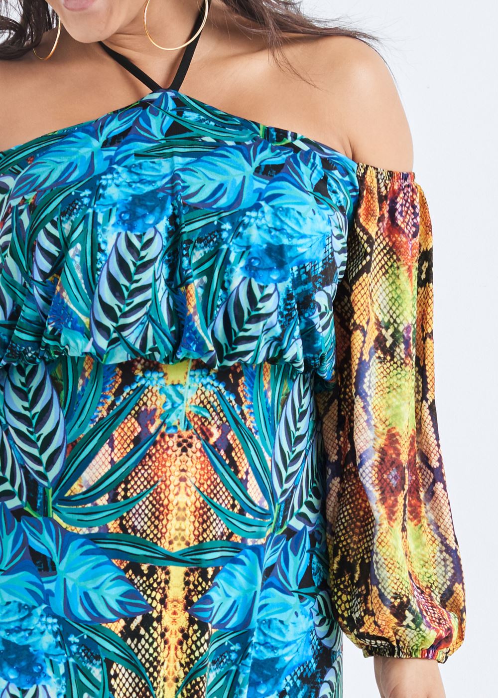 Venus Blue Multi PRINTED MAXI DRESS