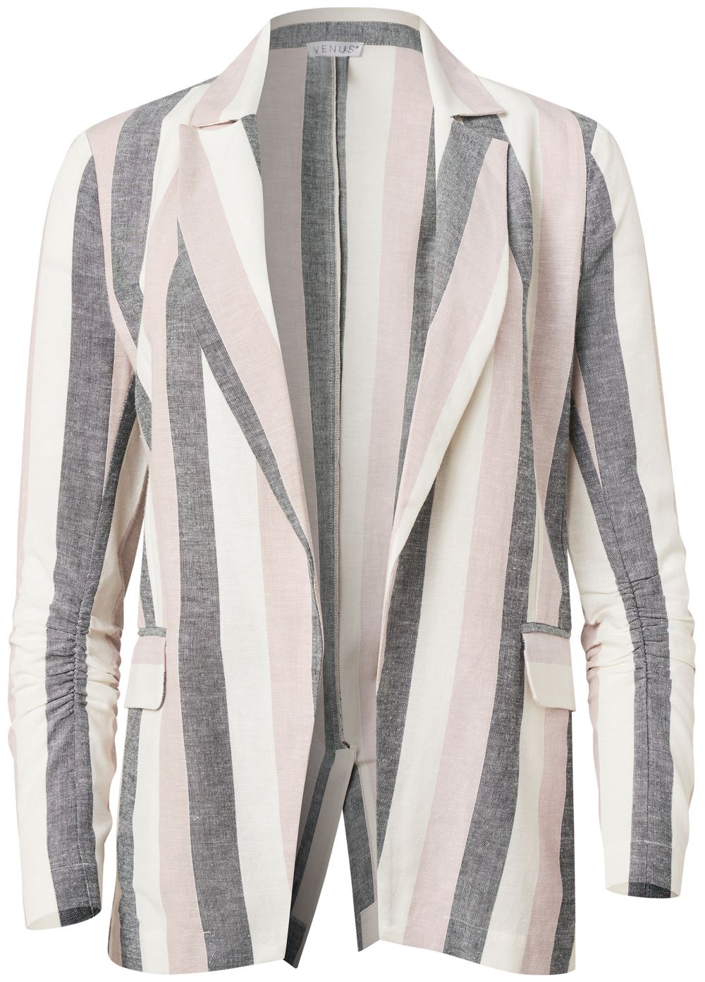 Venus White Multi STRIPED LINEN BLAZER