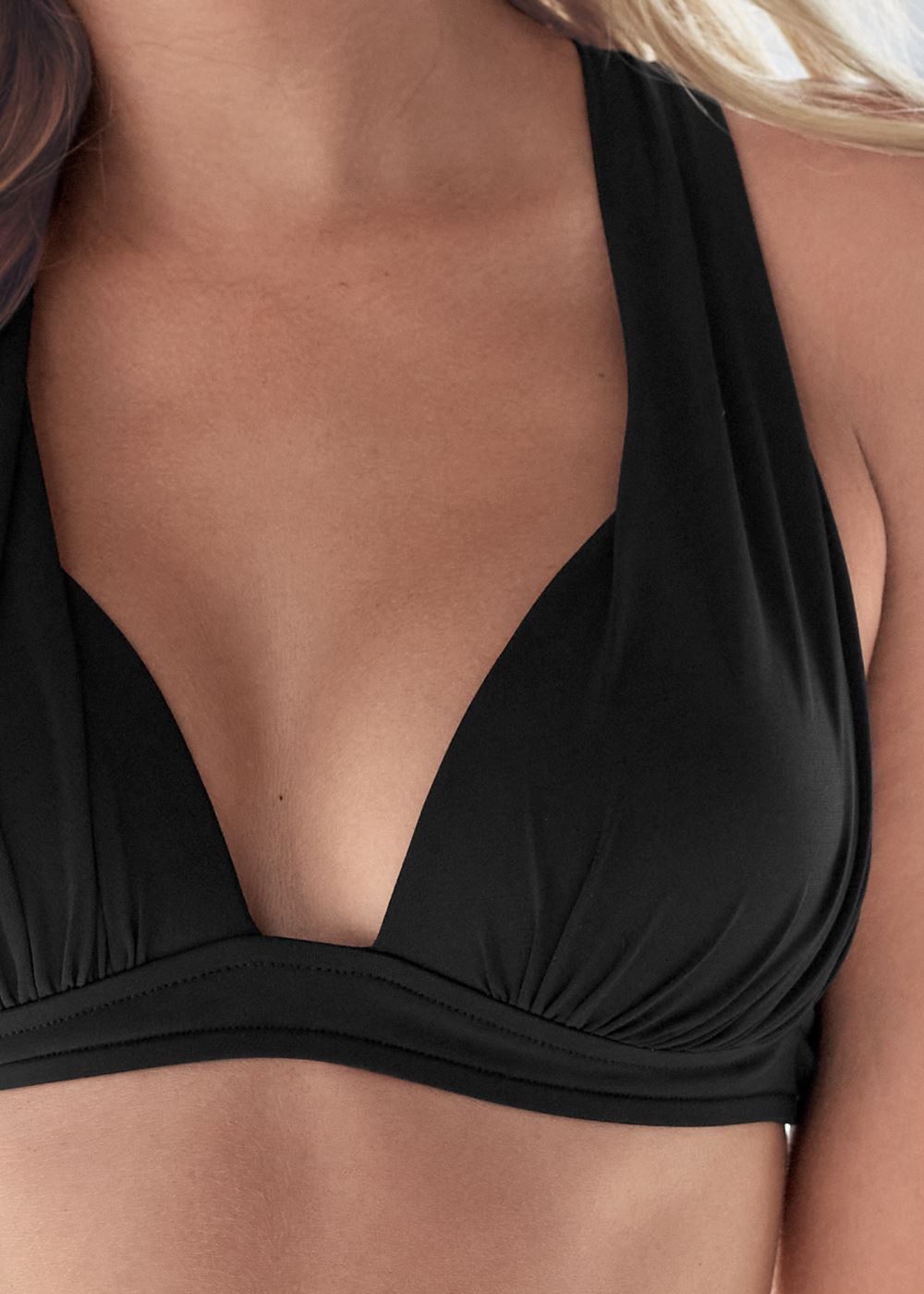 Venus Plus Size Halter Enhancer Top Bikini - Black Beauty
