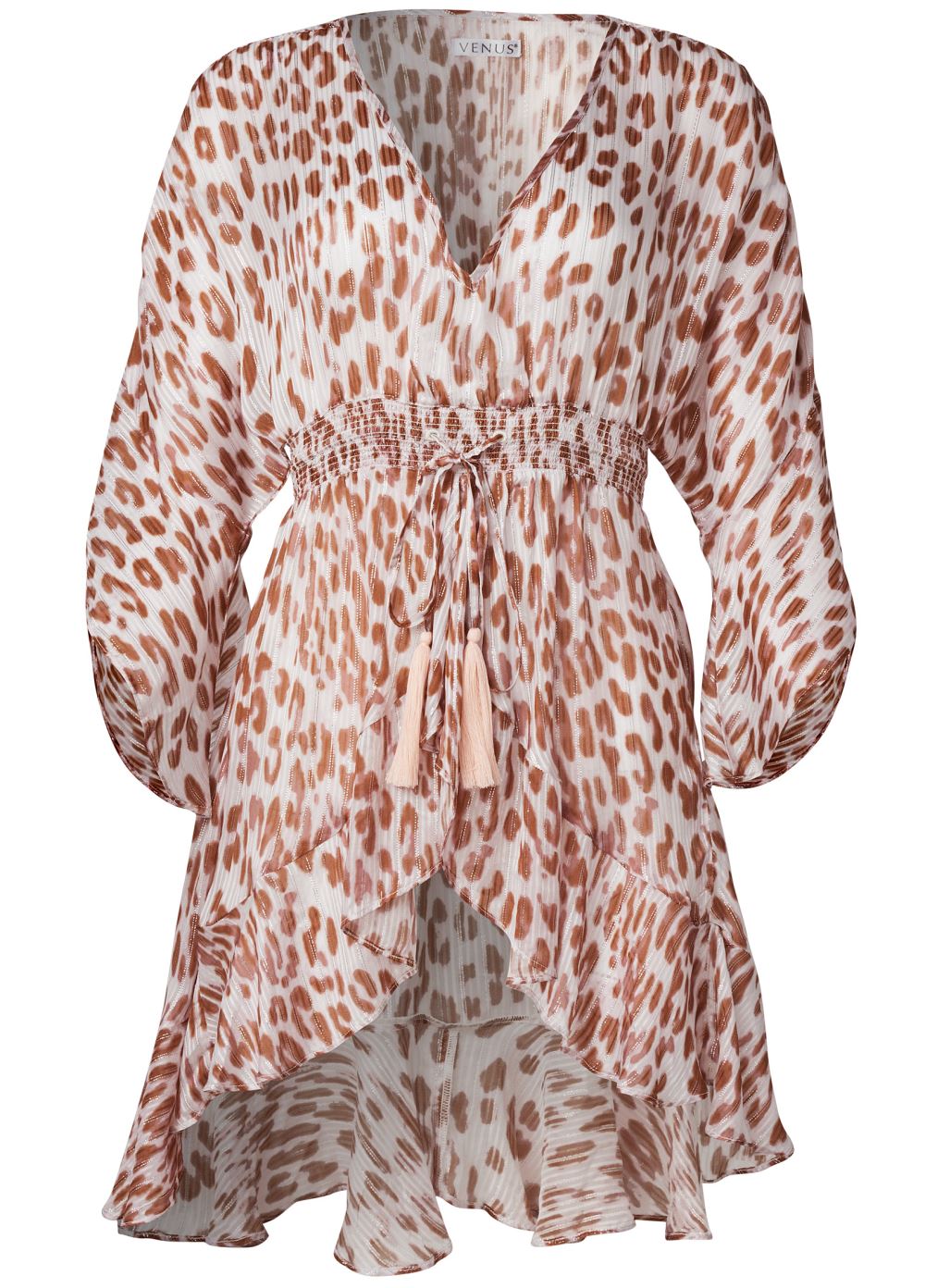Venus Plus Size Classic Cheetah Print Kimono Top
