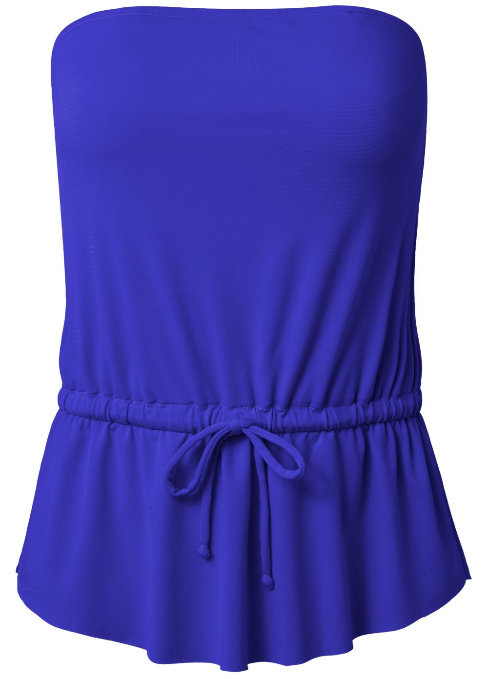 Venus Plus Size Bandeau Tie Blouson Tankini Top Bikini - Cobalt Blue