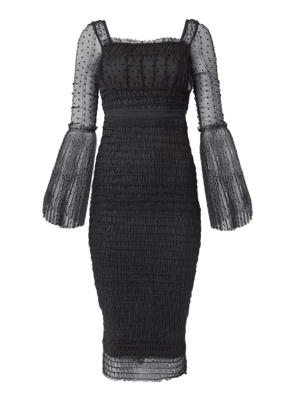 Venus Plus Size Dotted Mesh Bodycon Dress