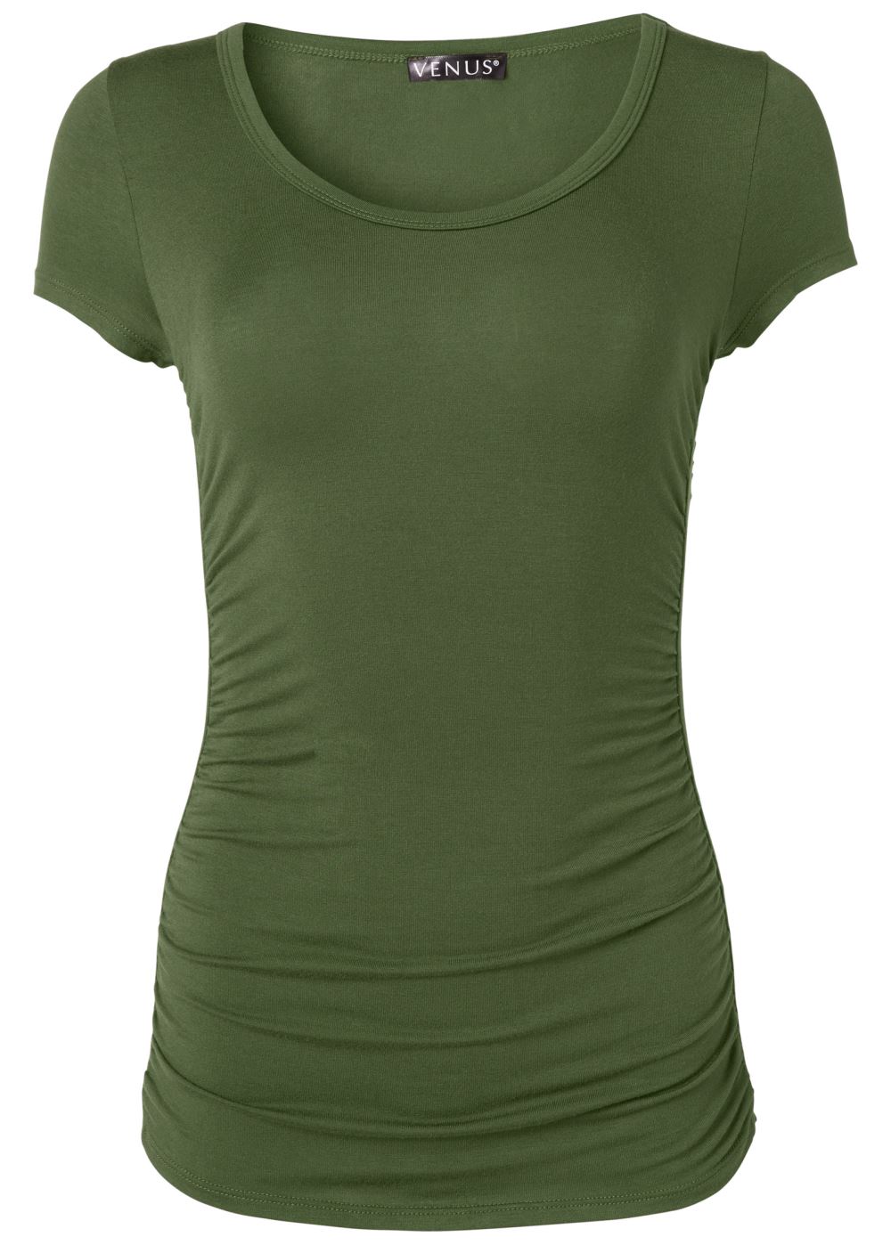 Venus Olive Ruched Detail Top
