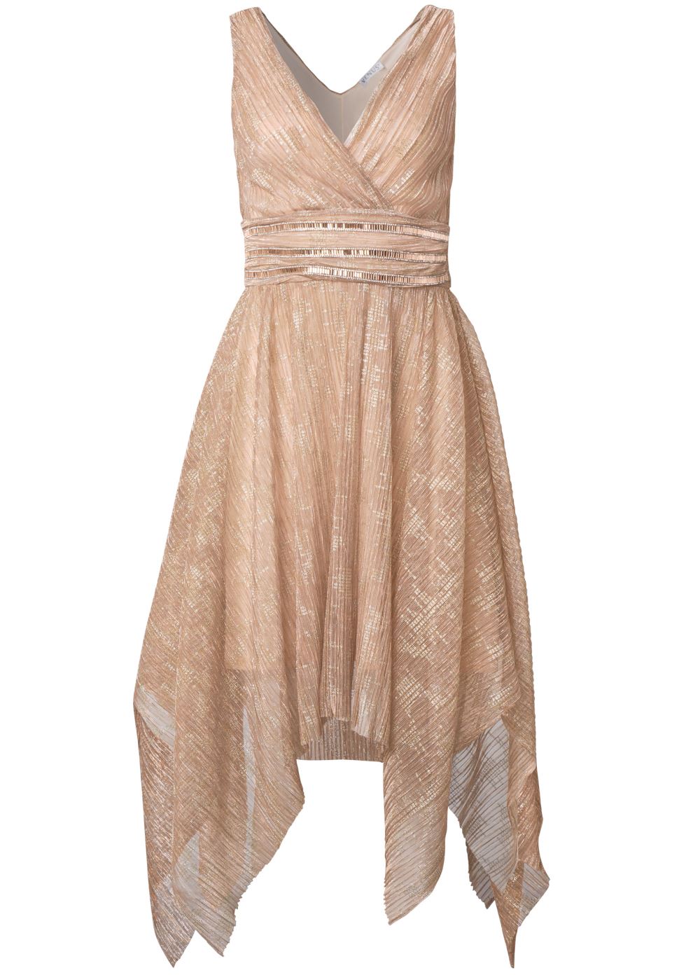 Venus Plus Size Handkerchief Hem Shimmer Dress