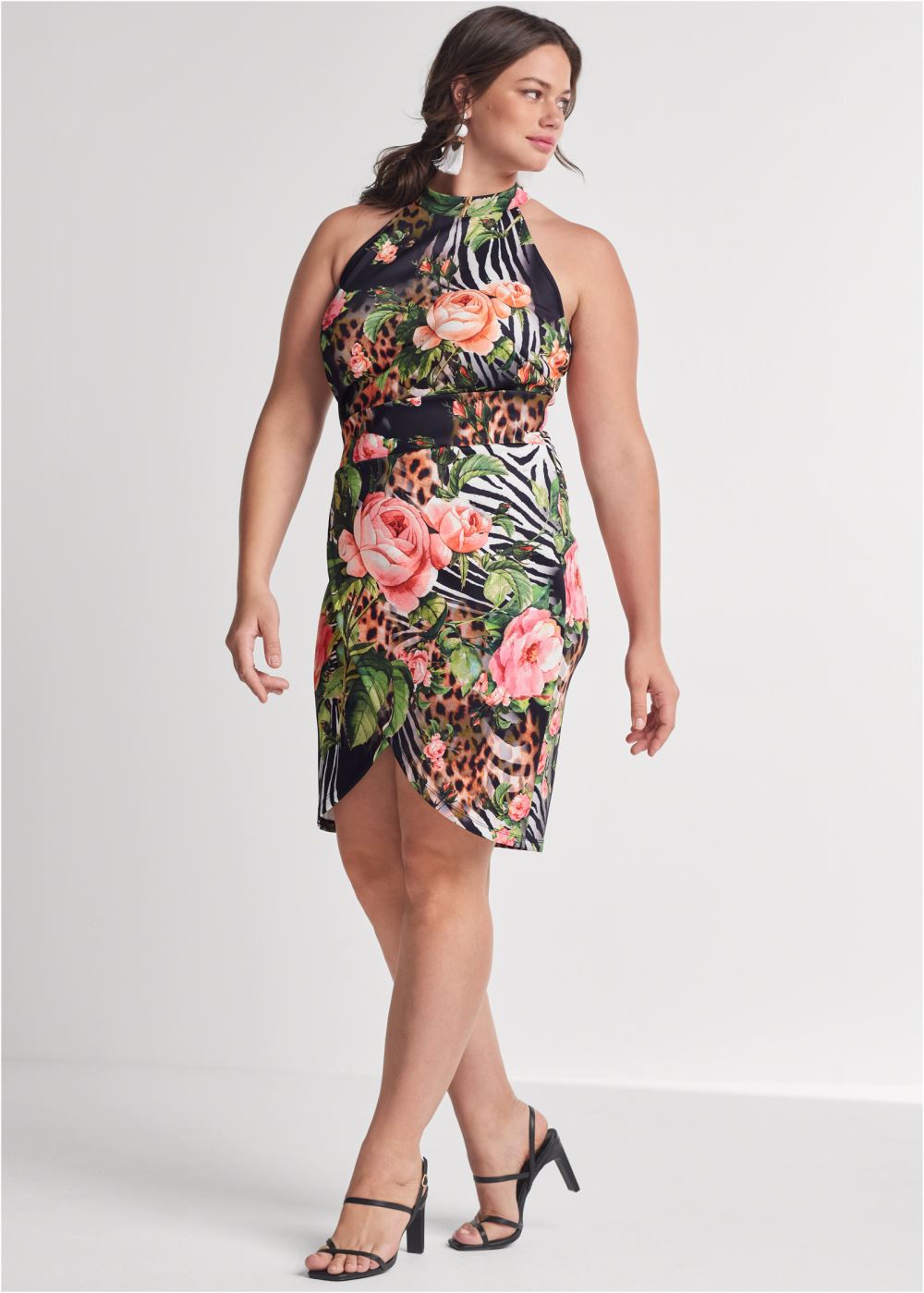Venus Plus Size Printed Bodycon Dress